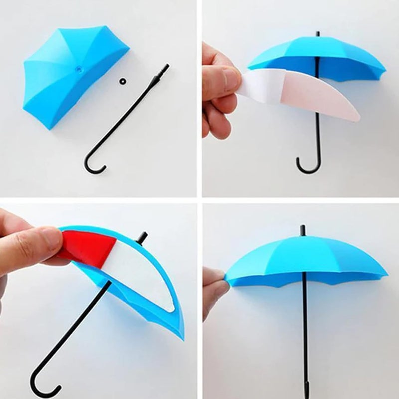 Suzec Colorful Umbrella Key Holder Key HangerWall Key RackWall Key HolderKey Organizer for Keys Jewelry and Other Small Items - Image 4