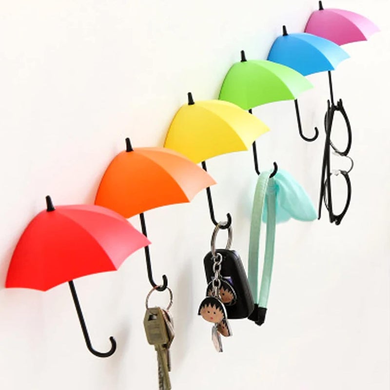 Suzec Colorful Umbrella Key Holder Key HangerWall Key RackWall Key HolderKey Organizer for Keys Jewelry and Other Small Items - Image 2