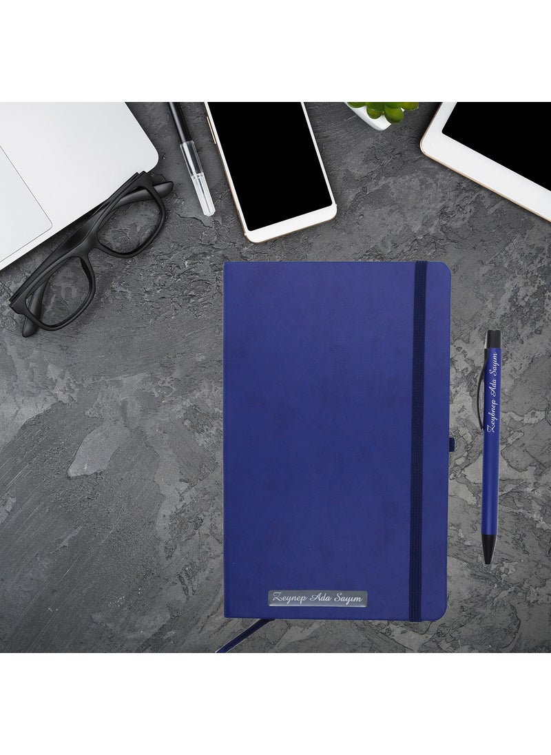Ada Lazer Personalized Soft Leather Undated Agenda and Pen Set  - Image 1
