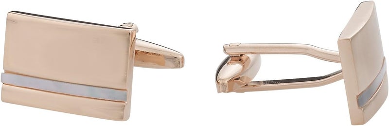Cuff-Daddy Mother of Pearl Rose-Gold Tone Cufflinks with Presentation Box - Image 2