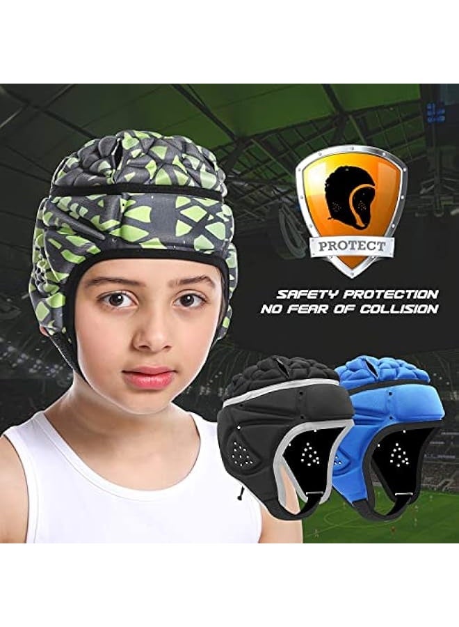 Mult-Color Soft Helmet, Flag Football Rugby Goalkeeper Helmet, Cap Soft Shell Helmet, Soccer Headgear Special Needs Protection for Childrens 4-12 Years - Image 2