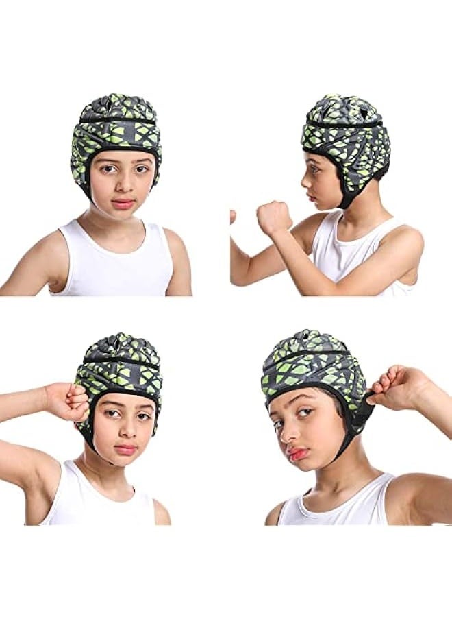 Mult-Color Soft Helmet, Flag Football Rugby Goalkeeper Helmet, Cap Soft Shell Helmet, Soccer Headgear Special Needs Protection for Childrens 4-12 Years - Image 4