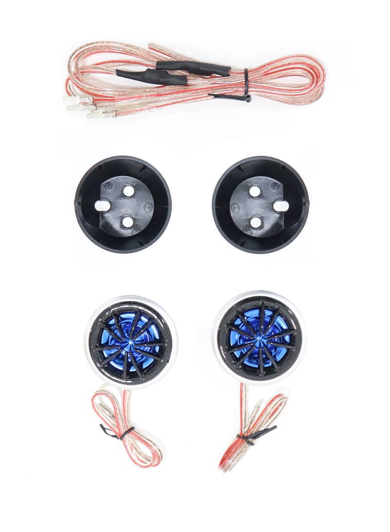 Dome Tweeter 2 Pack 120W High Frequency Car Truck Stereo Super Tweeters Built-In Crossover - 224 Black 20Mm
