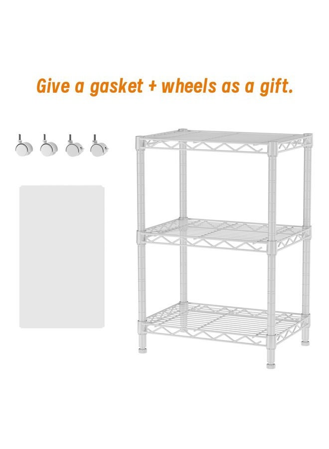 Golpart 3 Tier Adjustable Storage Shelves Heavy Duty Metal Utility Shelf Wire Shelving Unit Organizer Rack for Home Kitchen Office Bathroom Pantry Room 12" D x 18" W x 30" H - Image 3