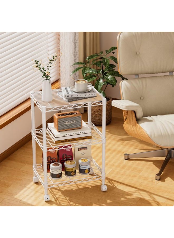 Golpart 3 Tier Adjustable Storage Shelves Heavy Duty Metal Utility Shelf Wire Shelving Unit Organizer Rack for Home Kitchen Office Bathroom Pantry Room 12" D x 18" W x 30" H - Image 2