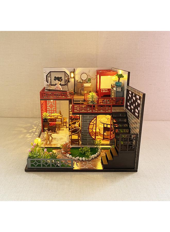 Bluejw American Diy Cabin Antique Style Wooden Hand-assembled Attic Building Toys Exquisite Gift-giving Girls - Image 1