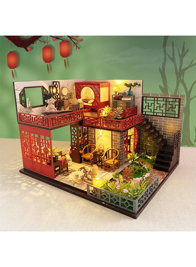 Bluejw American Diy Cabin Antique Style Wooden Hand-assembled Attic Building Toys Exquisite Gift-giving Girls - Image 5