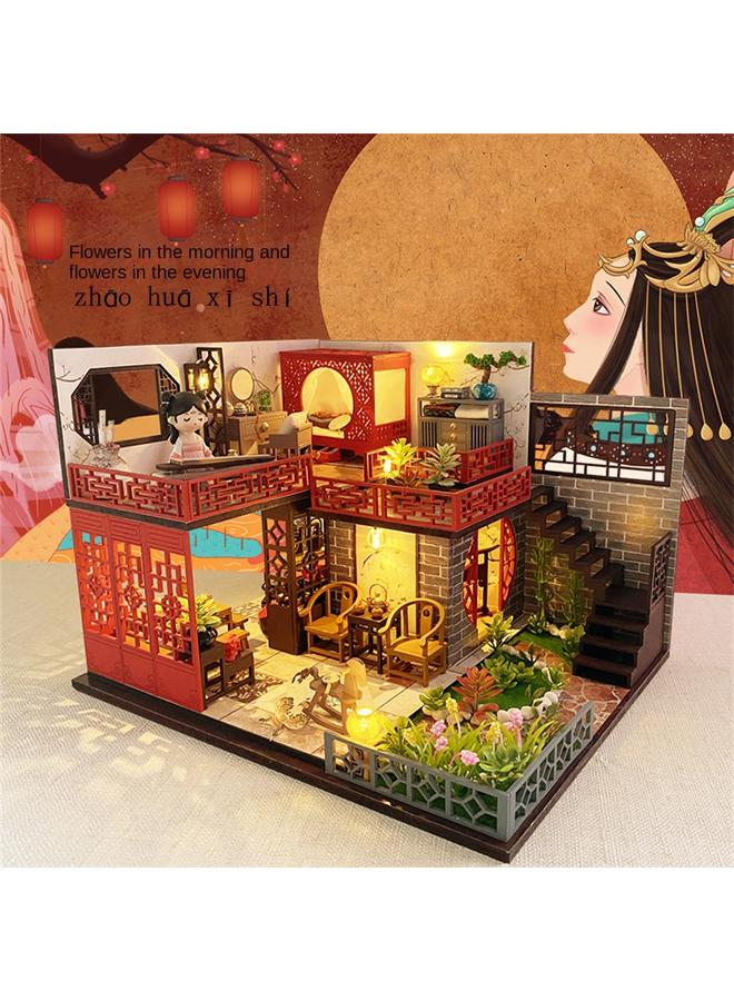 Bluejw American Diy Cabin Antique Style Wooden Hand-assembled Attic Building Toys Exquisite Gift-giving Girls - Image 3