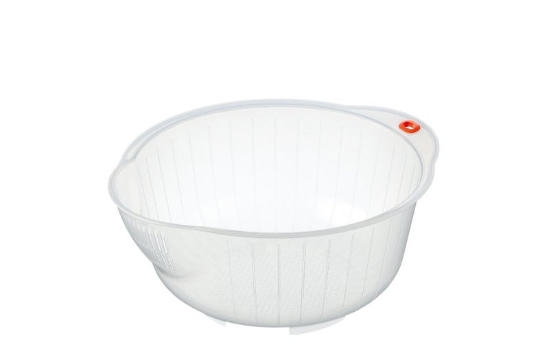 Inomata.0800 Japanese Vegetable Fruit Rice Acrylic Wash Bowl, 8-Inch, Clear - Image 1