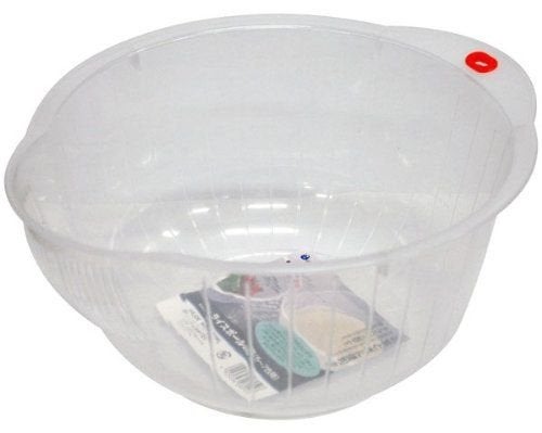 Inomata.0800 Japanese Vegetable Fruit Rice Acrylic Wash Bowl, 8-Inch, Clear - Image 5