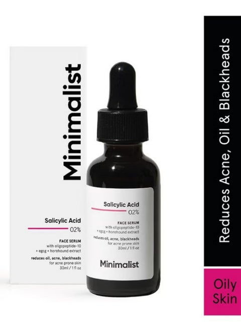 Minimalist 2% Salicylic Acid Serum For Reducing Oily Skin, Acne & Blackheads | Helps With Open Pores, Breakouts & Bumpy Texture