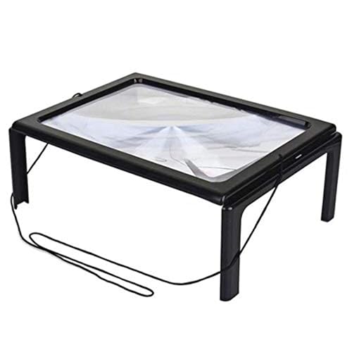 oddpod™ Hands Free Portable Rectangular Full Page Multi-Purpose 2.5X Reading Magnifier with 4 LED Lights & Folding Stand for Elder, Low Vision People to Read Small Prints - Image 1