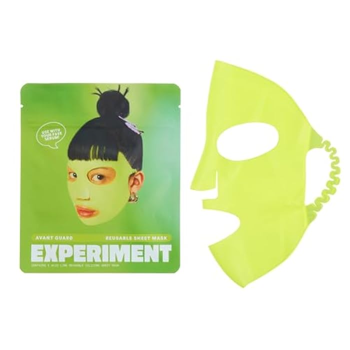Experiment Avant Guard Reusable Silicone Sheet Mask - Sustainable Sheet Mask Alternative with Adjustable Ear Loops, 1 pc - Hydration & Serum Absorption, Pair with Serums for a Custom Masking Experience (Large) - Image 1