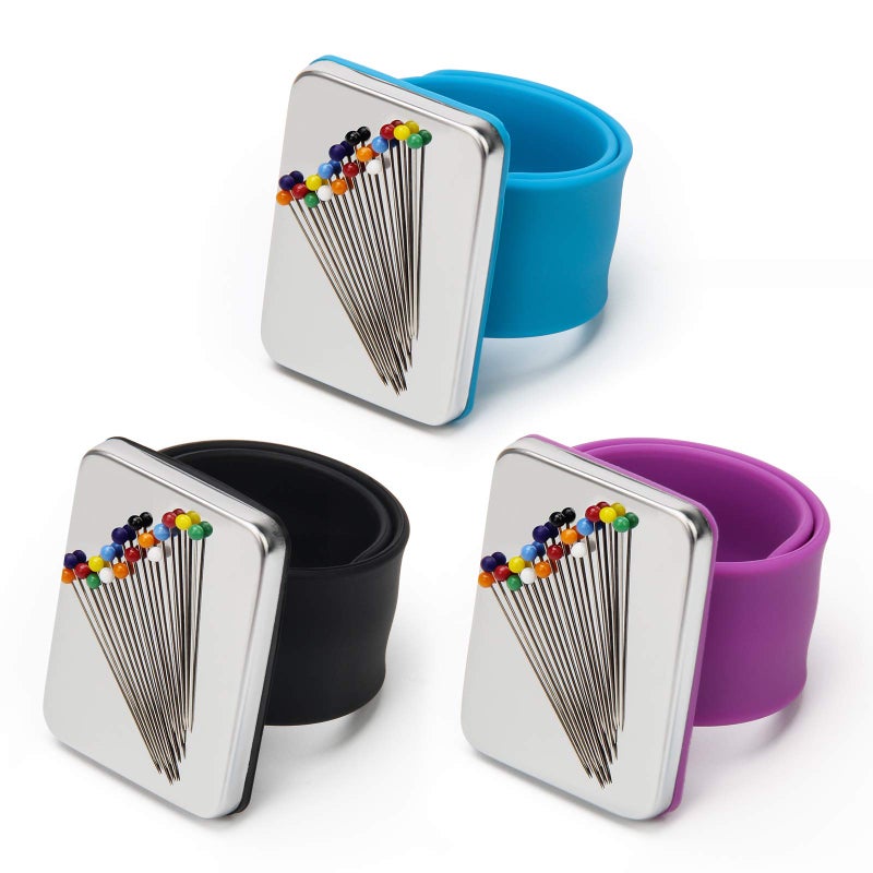 Coitak 3 PCS Magnetic Pin Holder Wrist Band Magnetic Wrist Sewing Pincushion with Wristband for Sewing