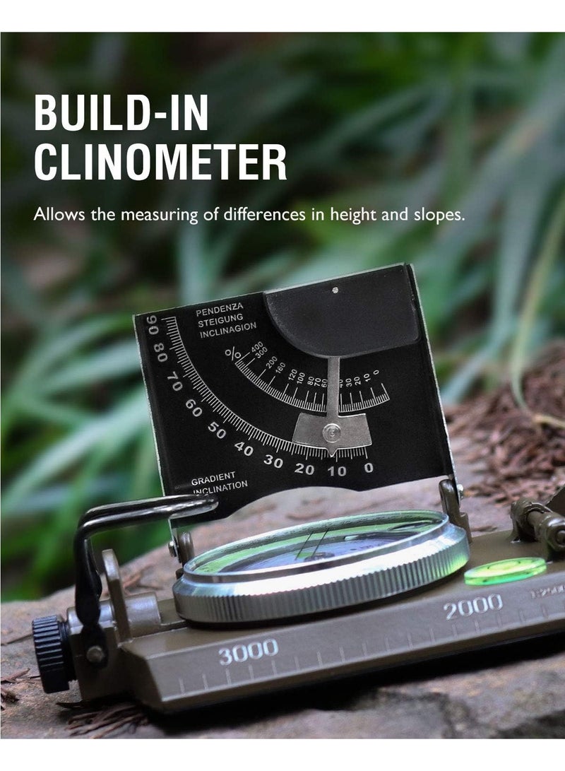 RATSAW Multifunctional Military Sighting Navigation Compass with Inclinometer  Impact Resistant and Waterproof Compass for Hiking  Camping - Image 2