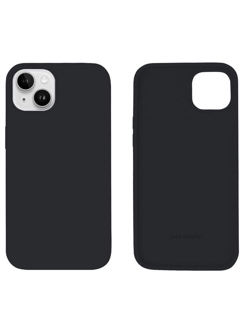 just adore Apple IPhone 14 Case, Silicone Case, Matt Finish, Finger Print resistant cover for IPhone 14, 14 Plus, 14 Pro, 14 Pro Max - Black - Image 2