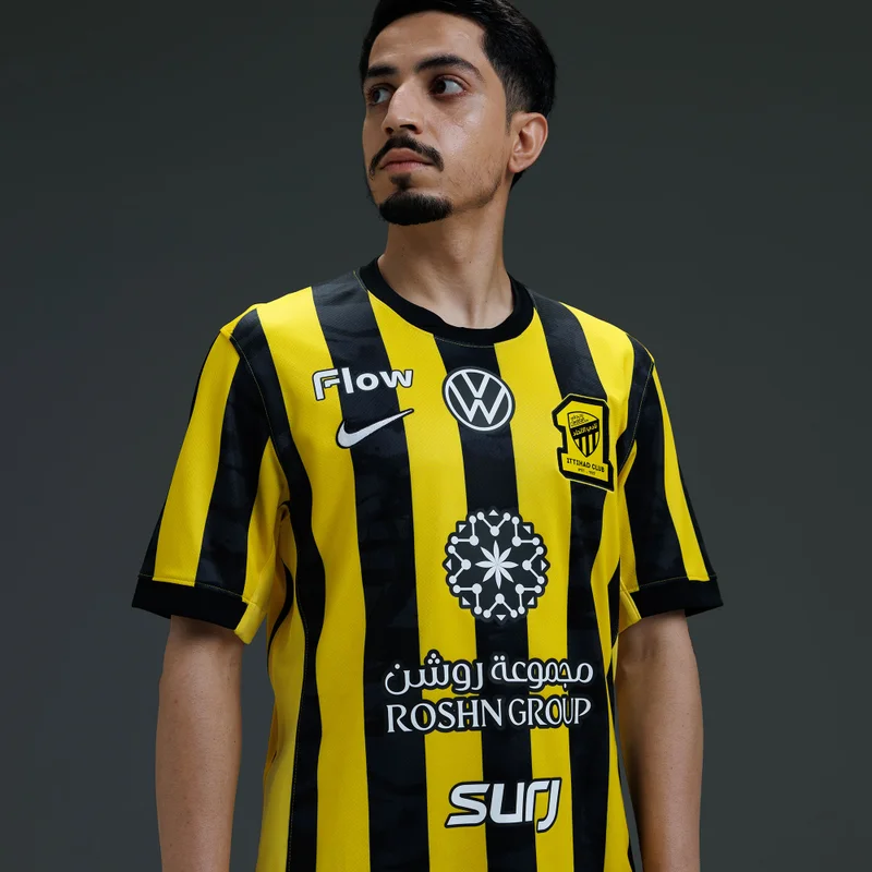 Nike Yellow Men's Al-Ittihad 25/26 Home Replica Football Jersey for Men | Best Price UAE