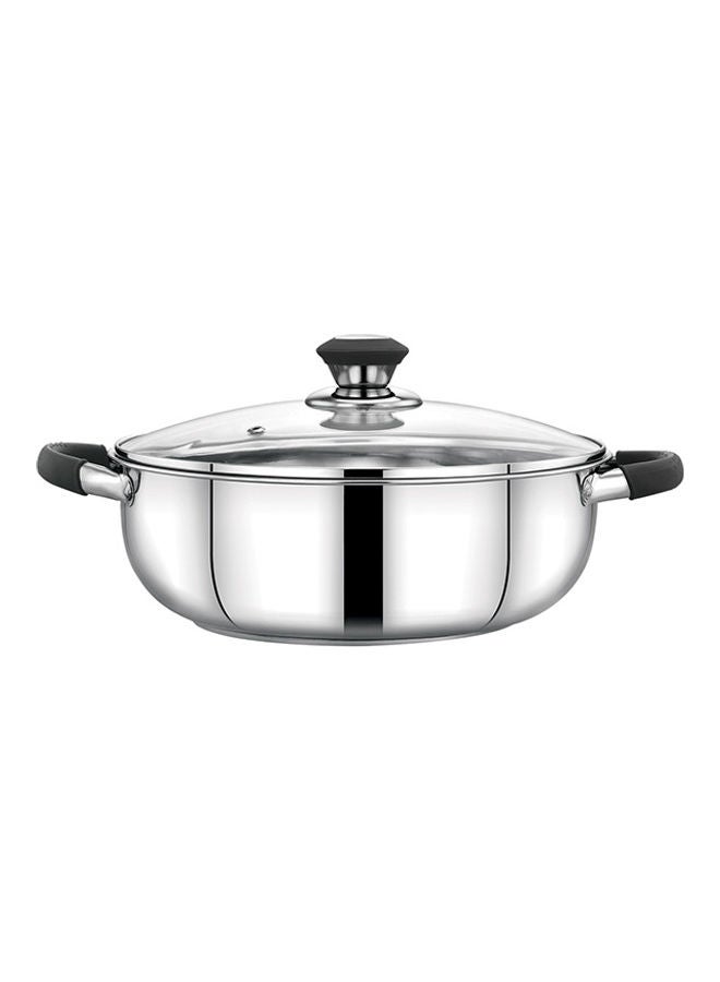 Royalford Perfect for Sauting Frying Stir Frying Etc| Equipped with Strong and Sturdy Riveted Handles Kitchen Use Versatile And Strong Stainless Steel Construction| Silver Silver 24x24x8 cmcm - Image 1
