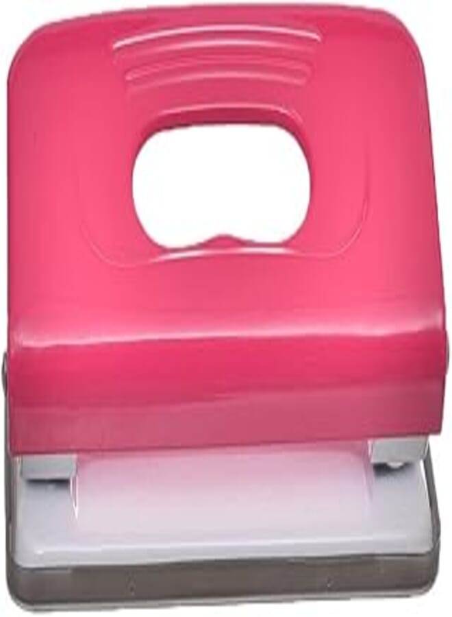 Winner 310 Metal Desk Paper Punch 12 Sheets Capacity with Lock System - Pink/White