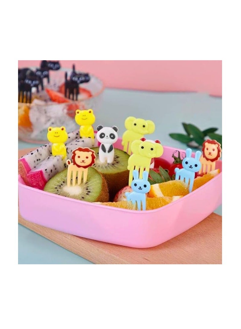 Set of 10 animal-shaped fruit food forks, plastic bento box forks, small reusable toothpick sticks for candies, Halloween cupcakes, party decorations, lunchbox accessories, meal picks - Image 4