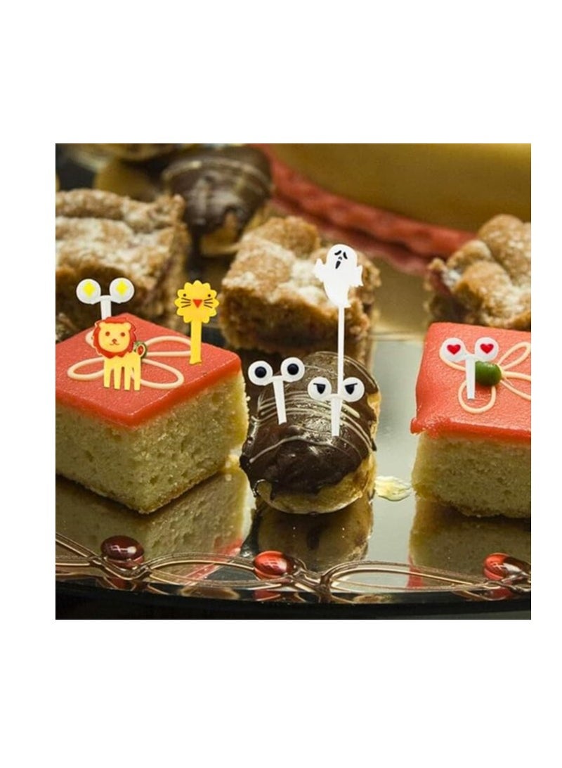Set of 10 animal-shaped fruit food forks, plastic bento box forks, small reusable toothpick sticks for candies, Halloween cupcakes, party decorations, lunchbox accessories, meal picks - Image 5