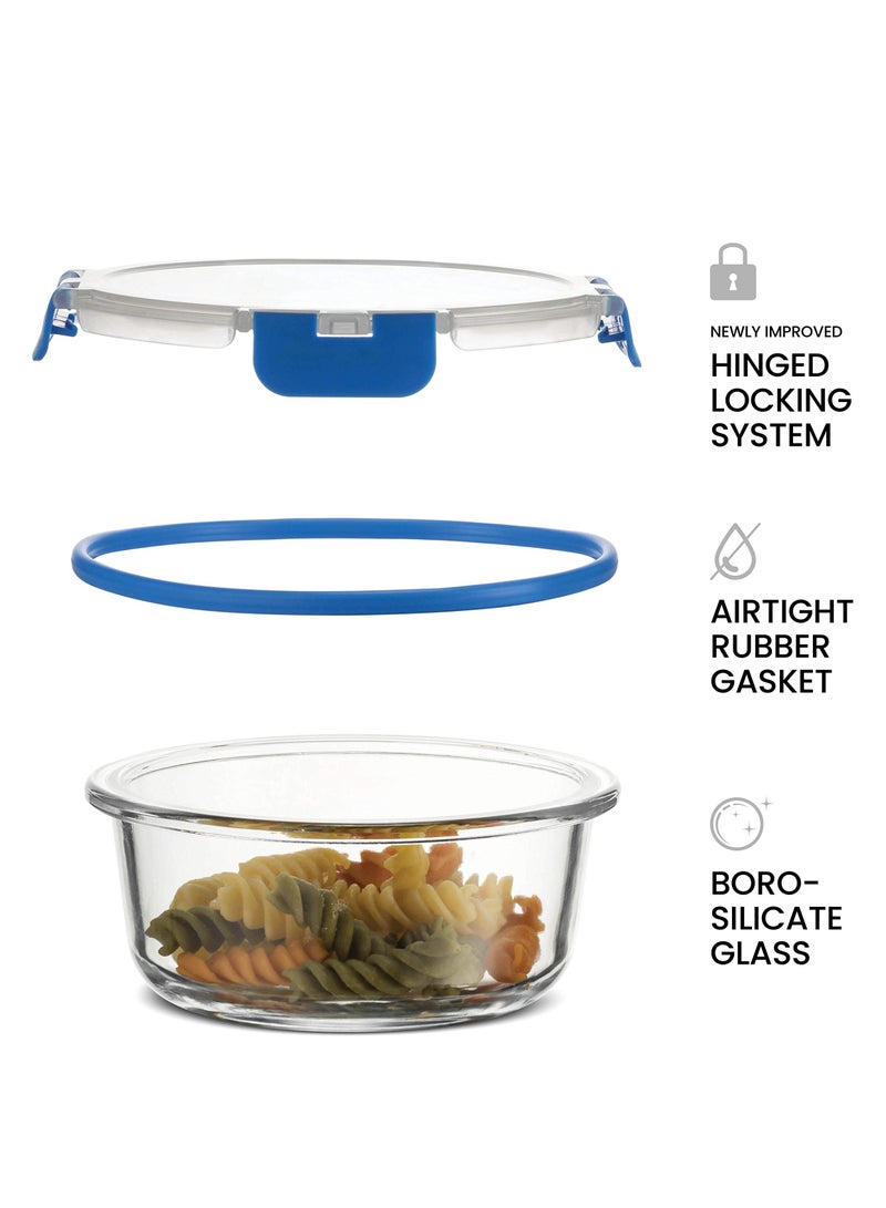 Bukela 12 Piece Glass Storage Containers with Lids - Leak Proof, Dishwasher Safe Glass Food Storage Containers for Meal Prep or Leftovers, Blue - Image 3