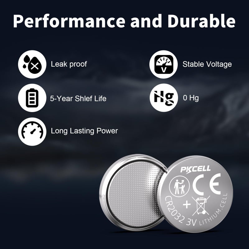 Pkcell Cr2032 Batteries 8-Pack 2032 Lithium Battery Cr2032 Lithium 3V Coin Battery - Image 4