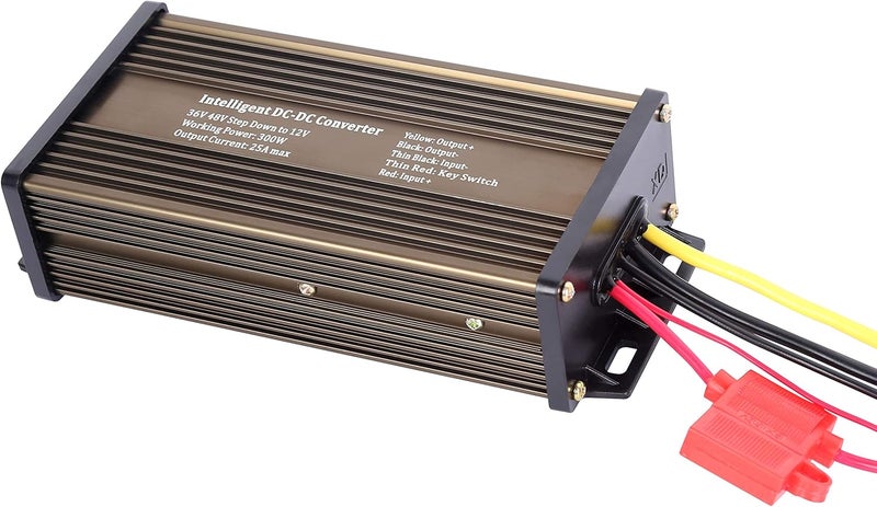 Pro Chaser DC-DC Golf Carts RVs 48V 36V Volt Voltage to 12V Step Down Voltage Reducer Regulator for Headlights Taillights Solar Panels Radios (25A 300W) - Image 1