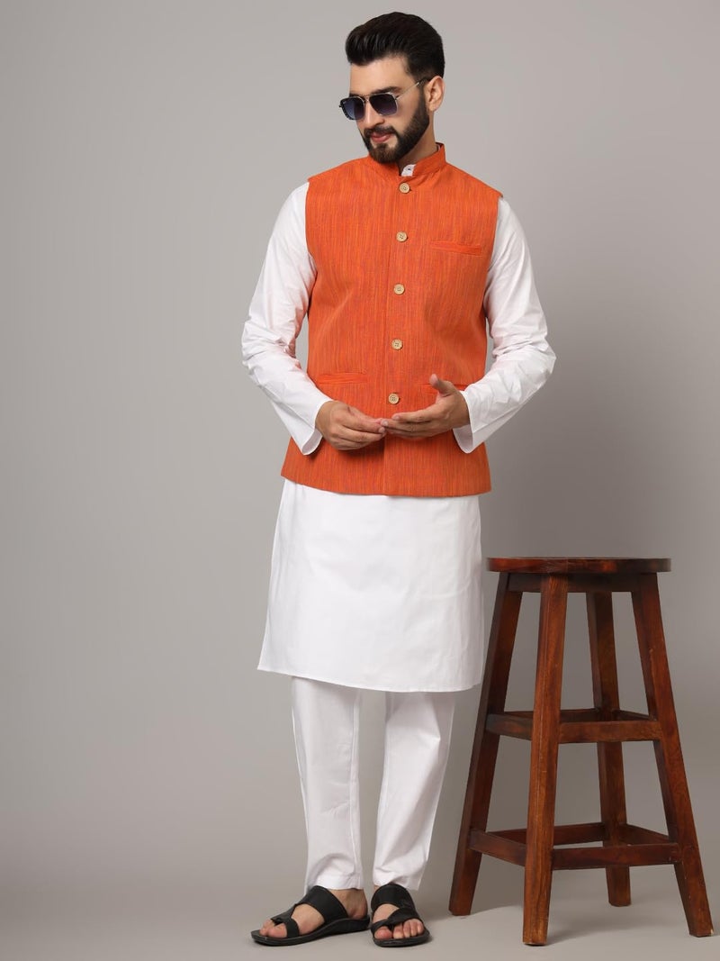 LATEST CHIKAN Men's Nehru Jacket/Waistcoat Sophisticated Ethnic Wear - SARRI-DJ-O-40 - Image 2