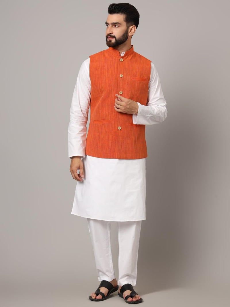 LATEST CHIKAN Men's Nehru Jacket/Waistcoat Sophisticated Ethnic Wear - SARRI-DJ-O-40 - Image 3