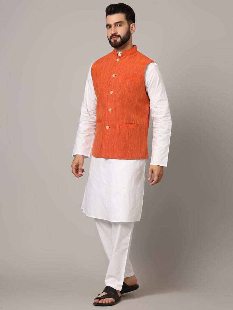 LATEST CHIKAN Men's Nehru Jacket/Waistcoat Sophisticated Ethnic Wear - SARRI-DJ-O-40 - Image 4