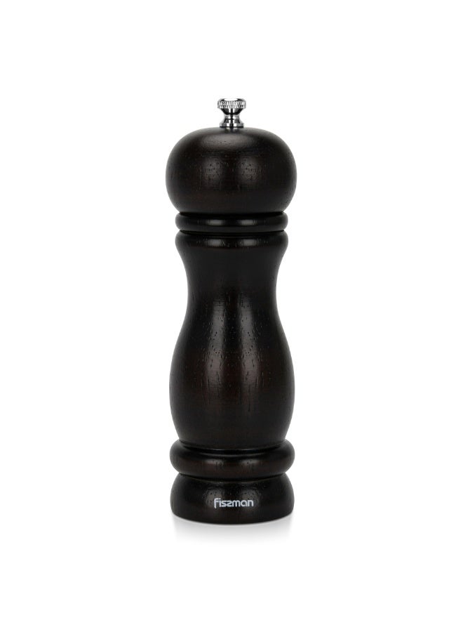 Fissman Pepper Mill Rubber Wood Body with S/S Grinder 16cm, Stylish With Simple Design For Restaurant or For Everyday Use, Natural Wood Material, Grinding Mechanism with Adjustable Grinding Degree  - Image 1
