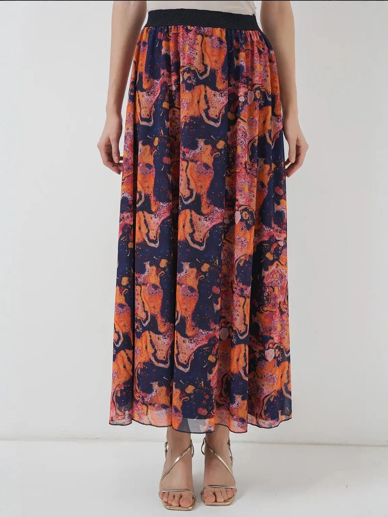 بيغ دارت تنورة ماكسي مبطنة بنقوش