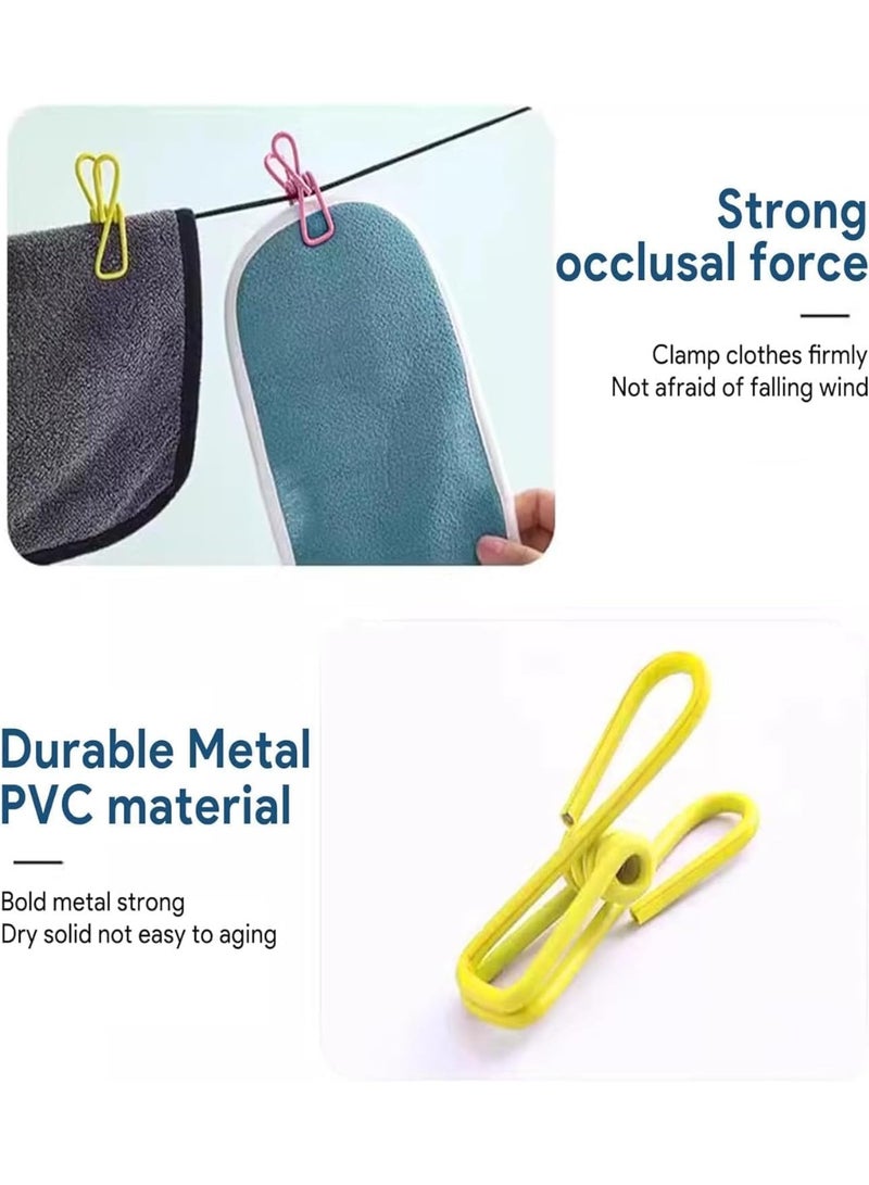 Hedge Portable Windproof Clothesline with 12 Clips 5m Non-Slip Travel Laundry Drying Line, Adjustable Nylon Rope for Outdoor Camping Cruise Indoor Hotel and Backyard Pink - Image 4