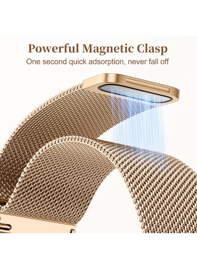 Getino Floral Metal Band Compatible with Galaxy Watch 7 Band 6 5 4 FE Active 2 40mm 44mm/Galaxy Watch 5 pro 45mm, 20mm Magnetic Strap for Samsung Watch Bands Women Stainless Steel Milanese Loop - Image 4