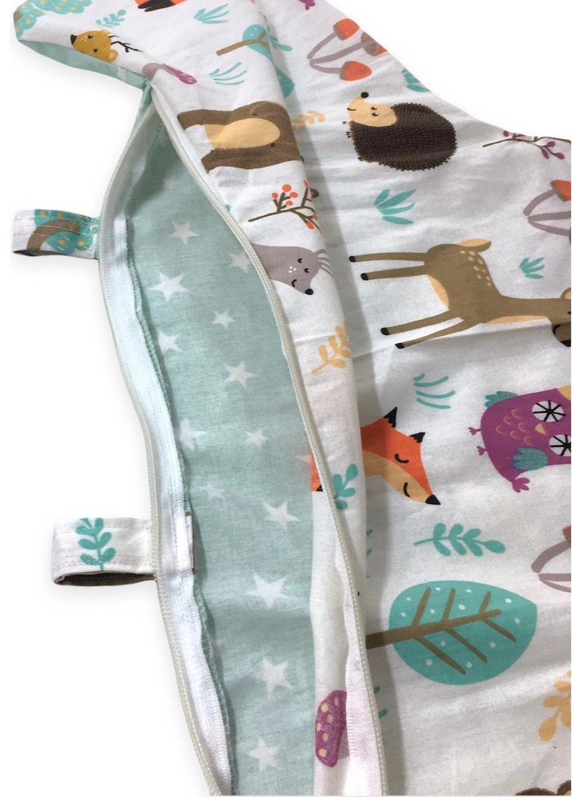 Bebek Özel Baby Special Cover Compatible with Ikea Antelope High Chair Cushion (Nature and Green Star Pattern)  - Image 3