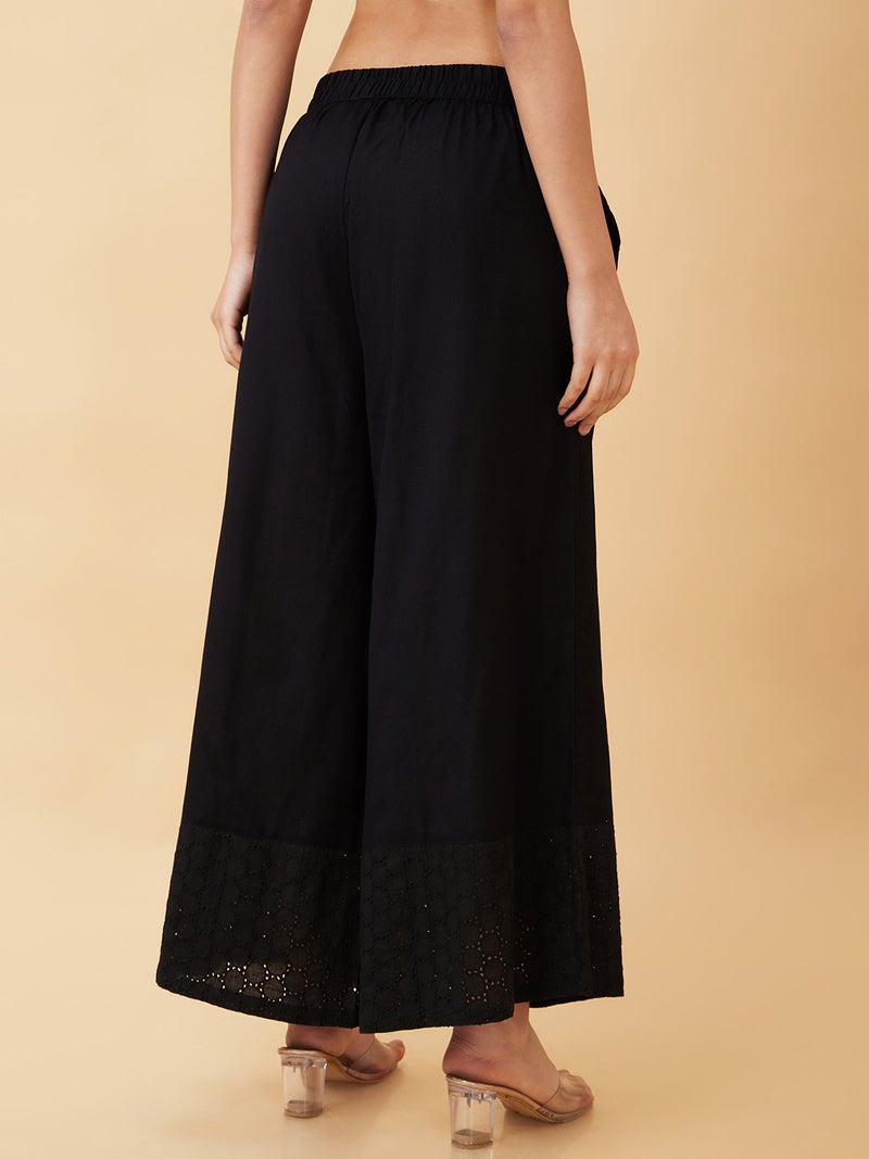 globus Women Schiffli Wide Leg Ethnic Palazzos - Image 3
