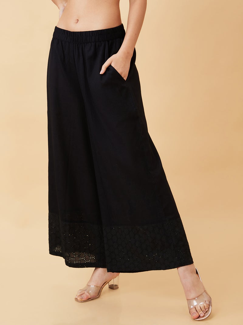 globus Women Schiffli Wide Leg Ethnic Palazzos - Image 4