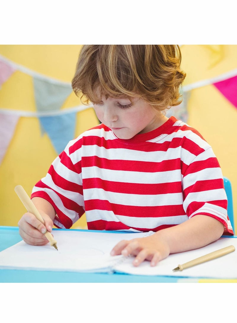 Y&D Writing Pens with Black Ink, 10 Pieces Wood Baseball Drumstick Natural Color Students Reward Bat for Friend Kids Favor Craft - Image 2