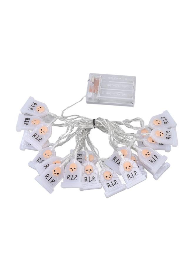 xozgdovg Skull String Lights Skull Tombstone 9.8ft Long 20LEDs Waterproof  String Lights with 2 Modes Steady Flashing  - Image 4