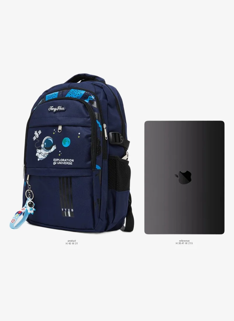 Styli Styli Teen Boys Space-Theme Printed Backpack