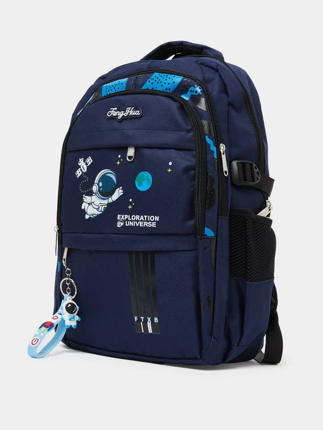 Styli Styli Teen Boys Space-Theme Printed Backpack