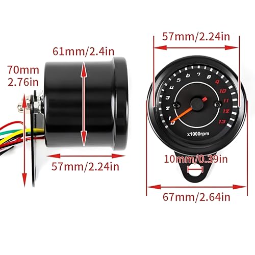 OBEROI'S TRADERS Motorcycle Analog Rpm Speedometer With Led Backlight Universal For All Bikes - Image 3