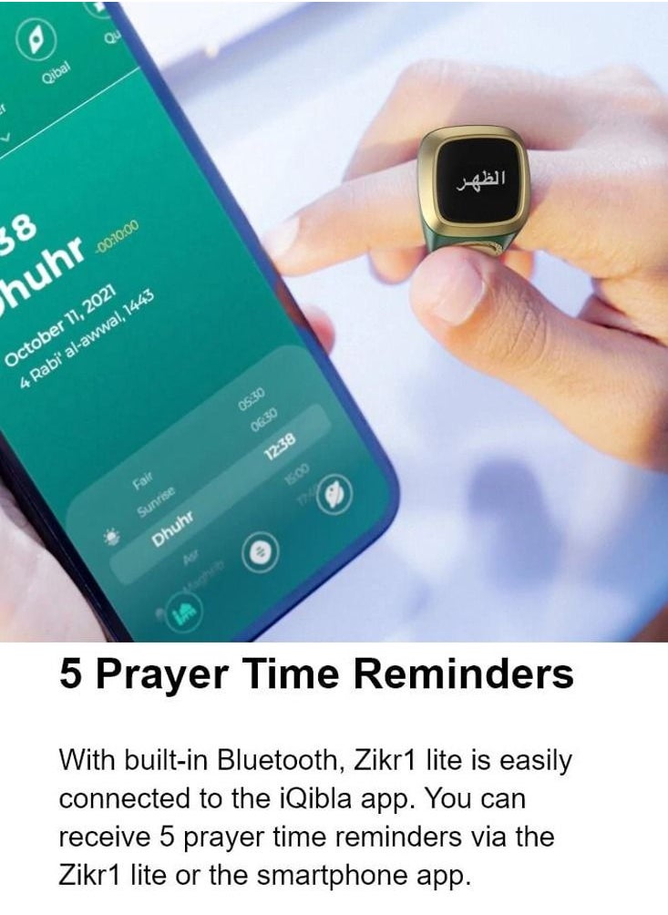 Captaintech Smart Counter IQIBLA Tasbih Zikr Ring with Vibration Reminder  - Image 2