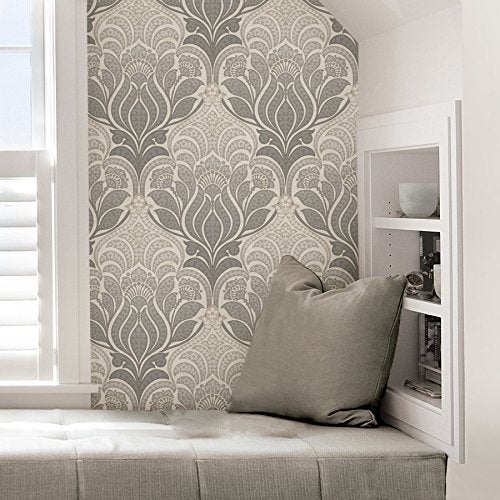 NuWallpaper NU2396 Grey Charisma Peel & Stick Wallpaper , Gray - Image 5