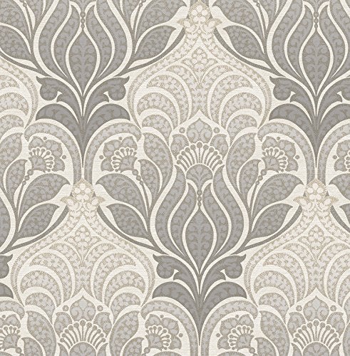 NuWallpaper NU2396 Grey Charisma Peel & Stick Wallpaper , Gray - Image 1