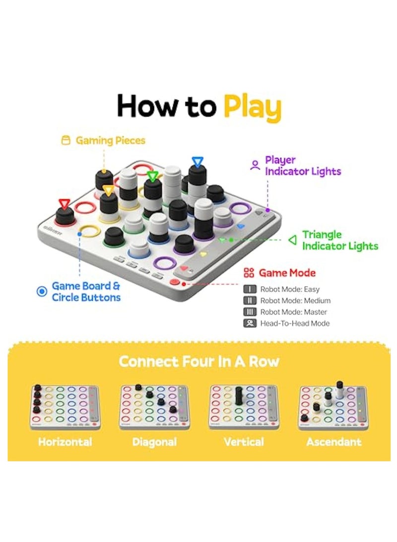 KASTWAVE Automatic Referee Chessboard, Board Game,3D AI-Powered 4 in a Row Game, Strategy Board Games with Integrated Referee, Travel Games for Ages 6-12 and up, Birthday Gift for Kids Family Game Night  - Image 5