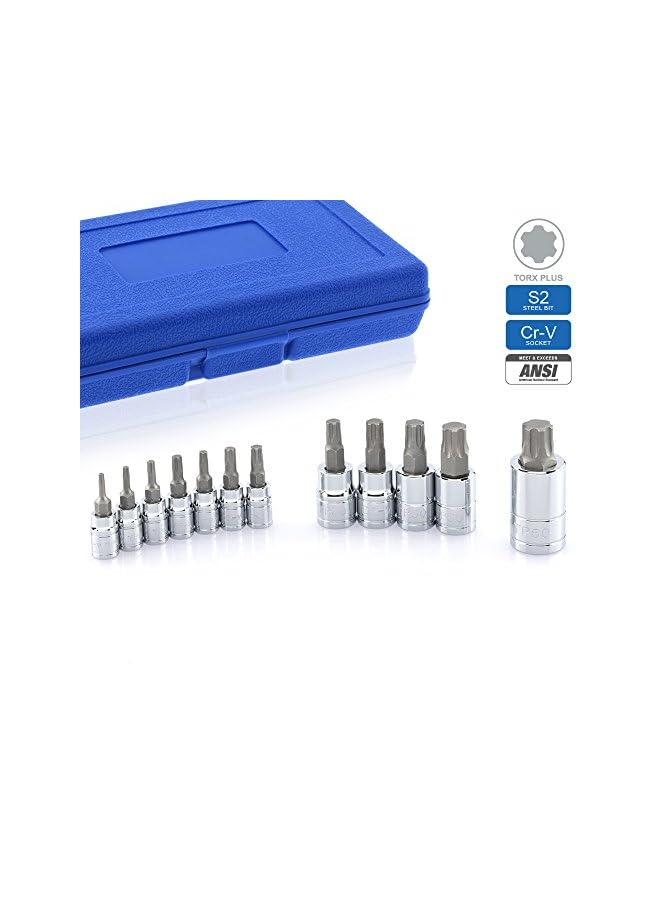 نيكو 10086A 6 نقاط توركس بلس مجموعة مقابس 1/4 بوصة 3/8 بوصة و1/2 بوصة محرك Tp8 Tp60 12 قطعة - Image 5