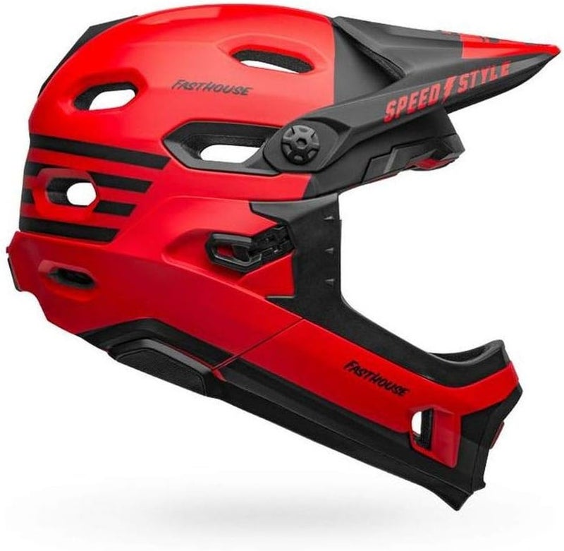 Bell Super DH MIPS Helmet - Fasthouse Matte Red/Black (2024) - Image 1