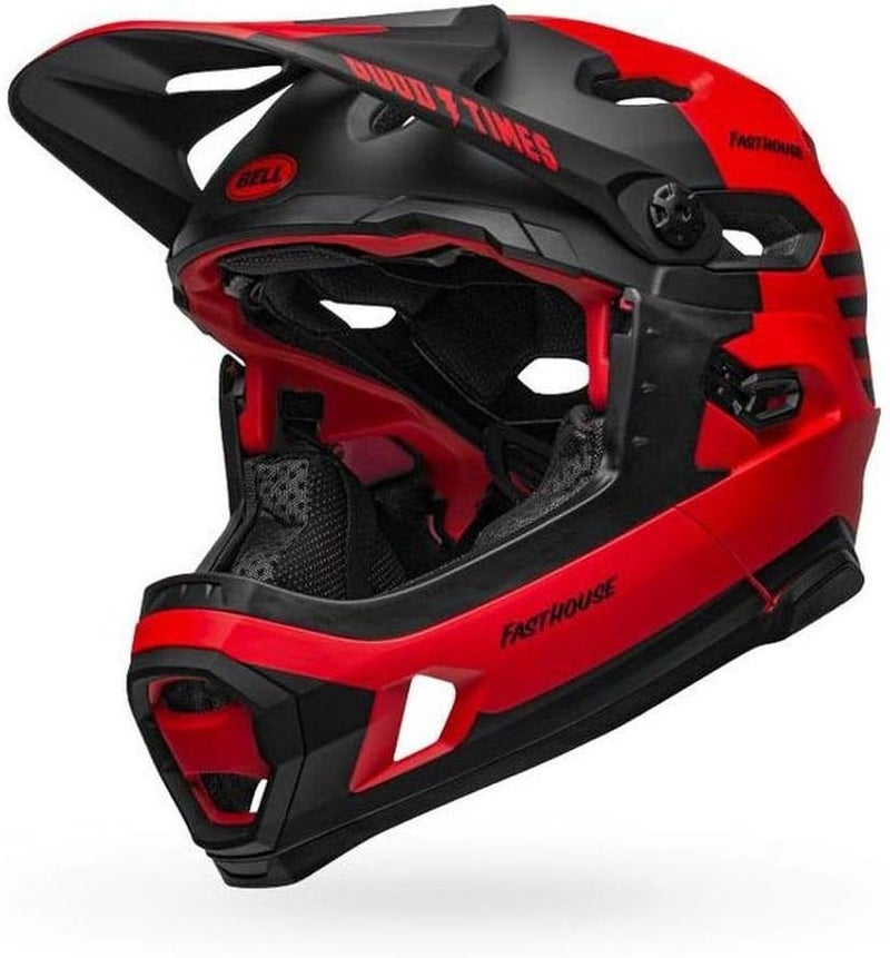 Bell Super DH MIPS Helmet - Fasthouse Matte Red/Black (2024) - Image 3